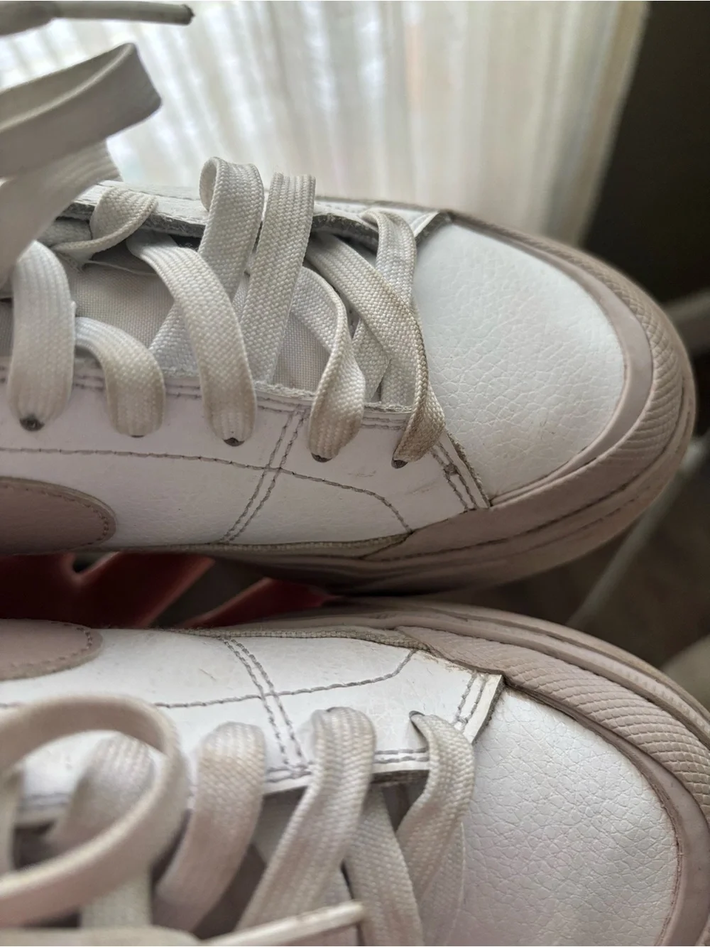 NIKE White and Light blush Sneakers 😊